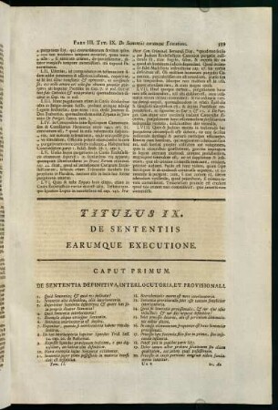 339-355, Titulus IX. De Sententiis Earumque Executione.