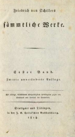 Bd. 1: Nachrichten von Schillers Leben...