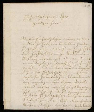 Brief von Johann Israel Dietzsch an Johann Friedrich von Uffenbach. Nürnberg, 29.9.1762