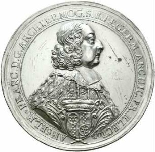 Erzbischof - Medaille a. d. Sieg Karls v. Lothringen über die Türken in der Schlacht von Havsany 1687