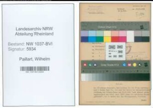 Entnazifizierung Wilhelm Paillart , geb. 29.08.1901 (Ingenieur)