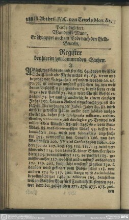 Register der hierin vorkommenden Sachen