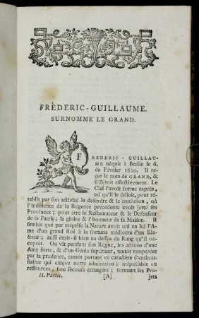 Fréderic-Guillaume. Surnomme Le Grand.