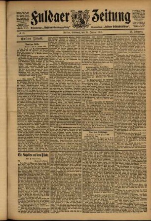 Erste Ausgabe vom Mittwoch, den 24. Januar 1906.