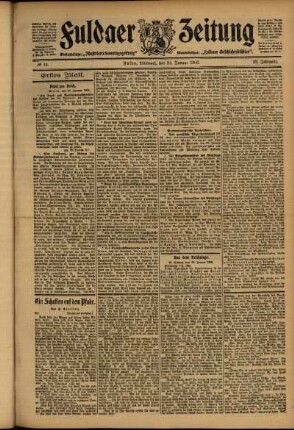 Erste Ausgabe vom Mittwoch, den 24. Januar 1906.