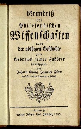 Grundriß der Philosophischen Wissenschaften nebst der nöthigen Geschichte