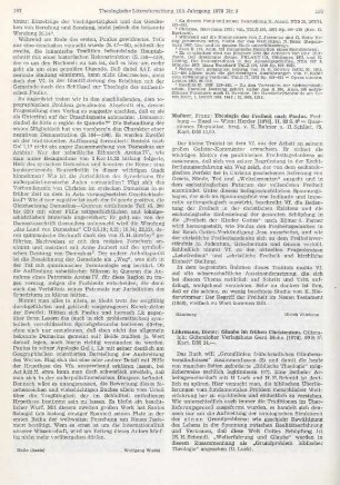 188 [Rezension] Mußner, Franz, Theologie der Freiheit nach Paulus