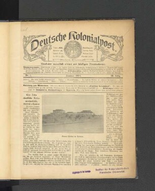 Nr. 1. Januar 1908. III. Jahrg.