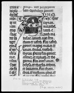 Bibel (Regum - Iob) — Initiale A (dam Seth), darin ein König