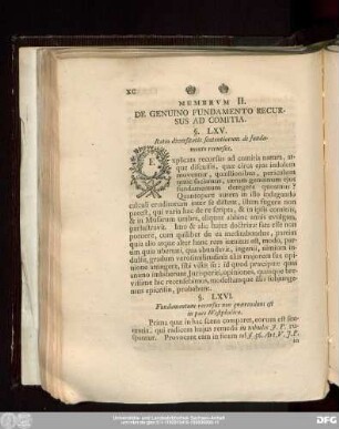 Membrum II. De Genuino Fundamento Recursus Ad Comitia.