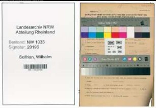 Entnazifizierung Wilhelm Selfrian , geb. 19.05.1902 (Foerdermaschinist)