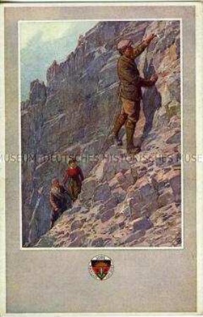 Bergsteiger, Postkarte des Deutschen Schulvereins Nr.345