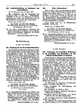 Herbstreifeprüfung an Oberlyzeen und Frauenschulen : [Erziehung] ; [Für Preußen] ; [Amtliche Erlasse] ; [Amtlicher Teil]