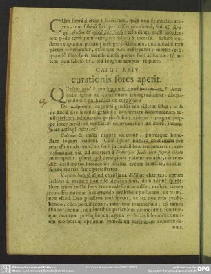 Caput XXIV. curationis fores aperit