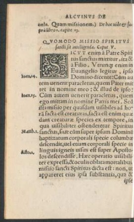 Quomodo Missio Spiritus sancti sit intelligenda. Caput V.