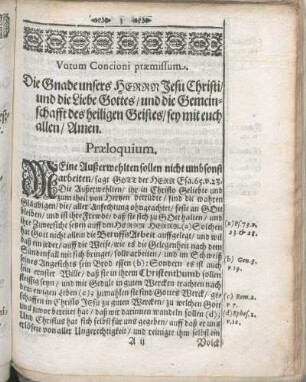 Votum Concioni præmissum.