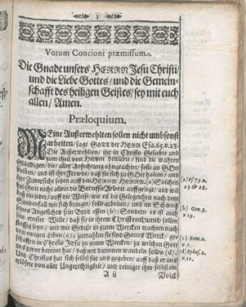 Votum Concioni præmissum.