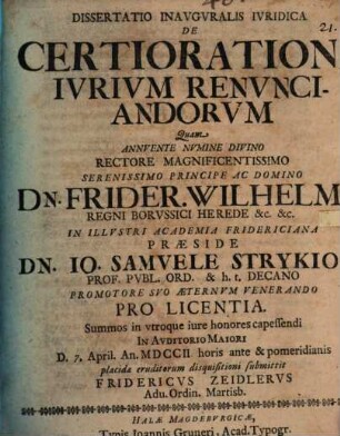 De certioratione iurium renunciandorum