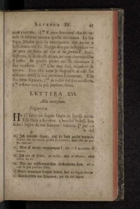 Lettera XVI.