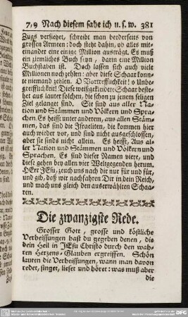 Die zwanzigste Rede