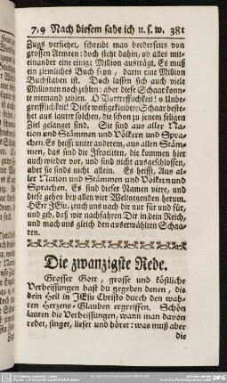 Die zwanzigste Rede
