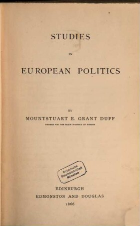 Studies in European Politics