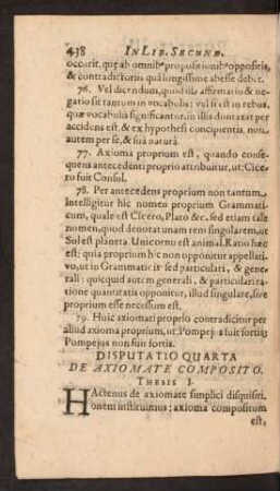 Disputatio Quarta De Axiomate Composito.