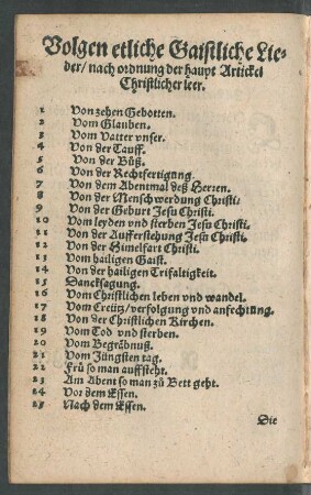 Volgen etliche Gaistliche Lieder ...