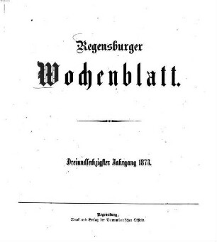 Regensburger Wochenblatt, 63. 1873