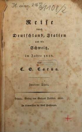 Reise durch Deutschland, Italien und die Schweitz im Jahre 1828, 2