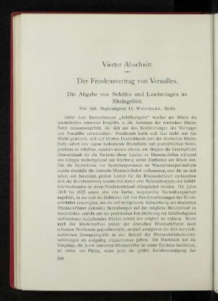 Vierter Abschnitt. Der Friedensvertrag von Versailles