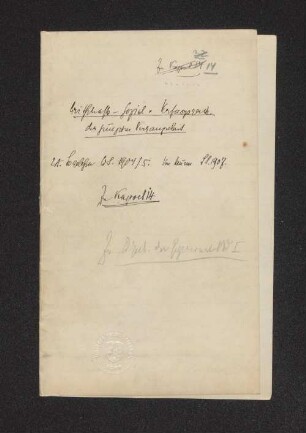 Wirtschafts-, Sozial-, u[nd] Verfassungsgesch[ichte] der jüngsten Vergangenheit : [Vorlesung] WS 1904/[0]5, SS 1907