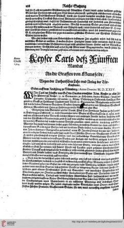 Keyser Carls deß Fünfften Mandat