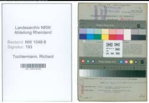 Entnazifizierung Richard Tochtermann , geb. 05.09.1895 (Direktor)
