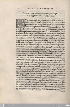 12. De praecessionis magnitudine et differentia.