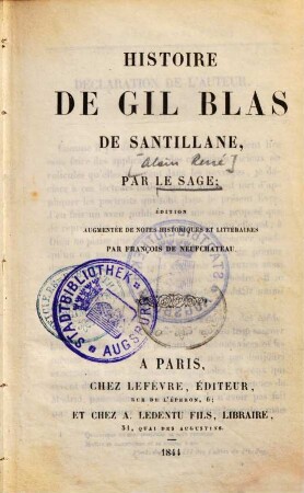 Histoire de Gil Blas de Santillane