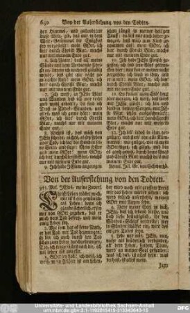 Von der Auferstehung von den Todten.