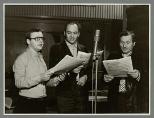 Die Sänger Voigt, Beyer und Schmieder : Portrait der Sänger Voigt, Beyer und Schmieder vom Berliner Solistenchor im Funkhaus Berlin