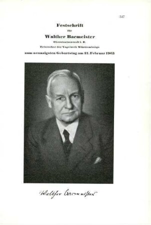 Festschrift für Walther Bacmeister