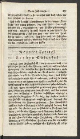 Neuntes Capitel. Von dem Schlagfluß