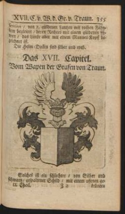 Das XVII. Capitel. Vom Wapen der Grafen von Traun