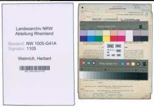 Entnazifizierung Herbert Weinrich , geb. 04.08.1914 (Bahnpolizist)