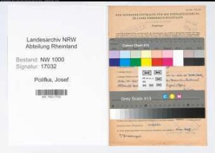 Entnazifizierung Josef Polifka, geb. 17.06.1902 (Ingenieur)