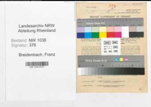 Entnazifizierung Franz Breidenbach , geb. 31.08.1906 (Steiger)