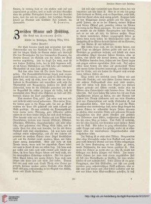 22: Zwischen Winter und Frühling : ein Brief von Hermann Hesse