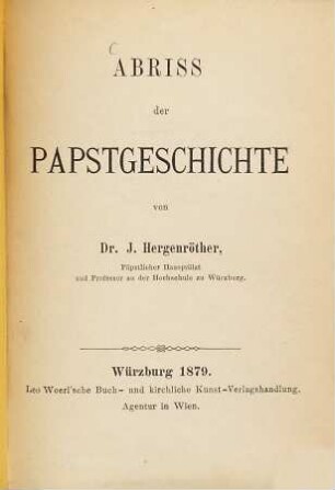 Abriß der Papstgeschichte