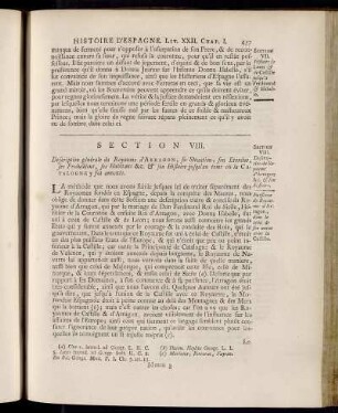 Section VIII. Description du Royaume d´Arragon etc. & son Histoire.