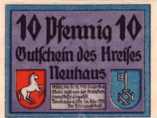 Notgeld des Kreises Neuhaus