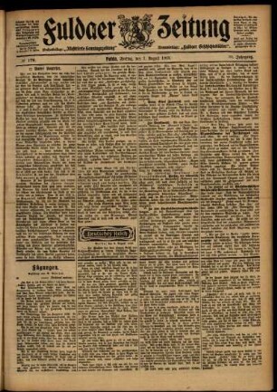 Ausgabe vom Freitag, den 07. August 1903.