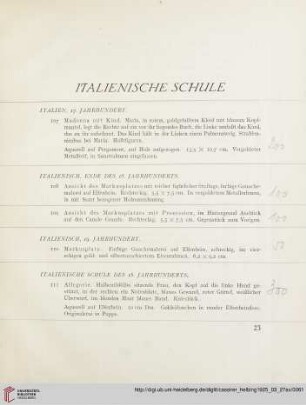 Italienische Schule (Nr. 107-118)
